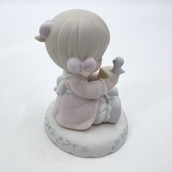 1994 Precious Moments Growing In Grace Age 2 Figurine Girl With Bird - Picture 4 of 6